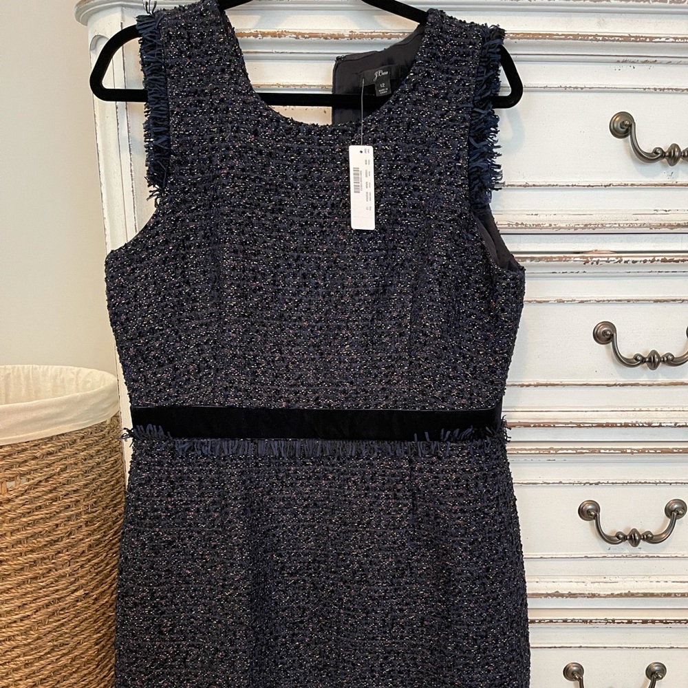 NWT J. Crew Midnight Tweed Sheath Dress